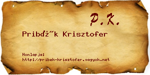 Pribék Krisztofer névjegykártya